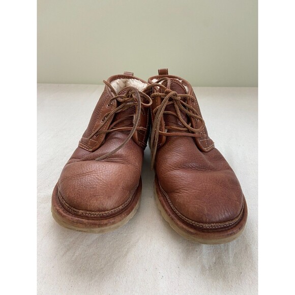 UGGS Men\'s 9 Neumel Lace Up Sheepskin Boots Brown Leather Chukka S/N 1018666 main image 10